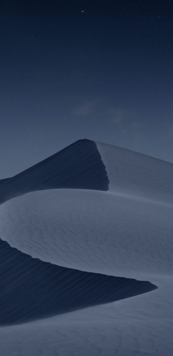 night desert, dune, dark Wallpaper 1080x2220