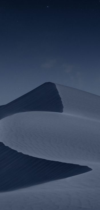 night desert, dune, dark Wallpaper 1080x2280