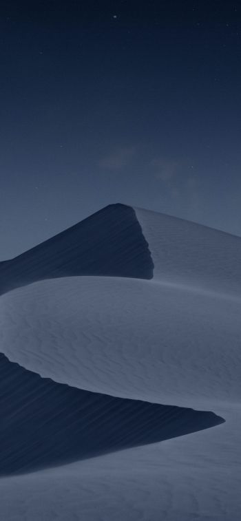 night desert, dune, dark Wallpaper 1125x2436