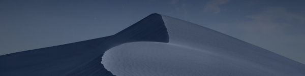 night desert, dune, dark Wallpaper 1590x400