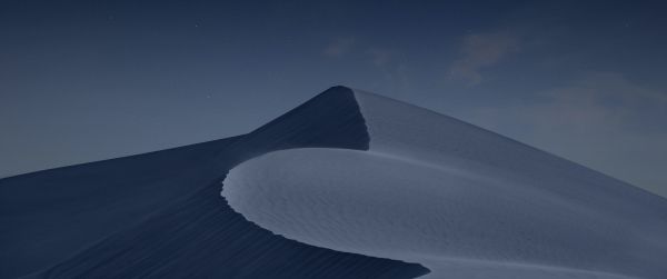 night desert, dune, dark Wallpaper 3440x1440