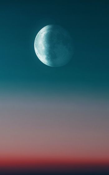 Обои 800x1280 луна, ночное небо