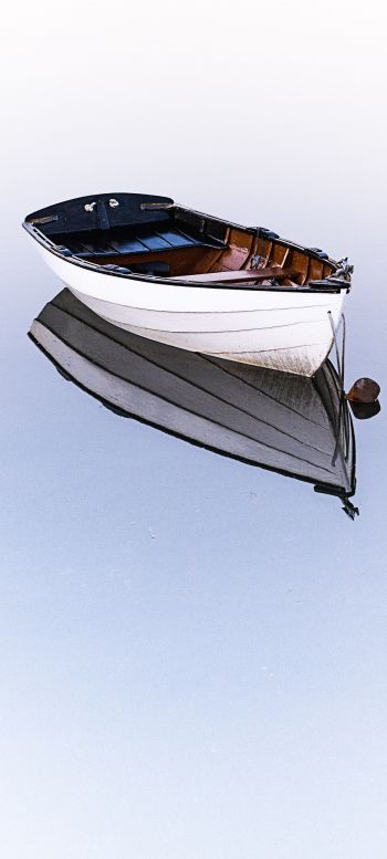 boat, on white background, light Wallpaper 1440x3200