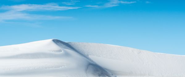 dune, white sand, blue sky Wallpaper 3440x1440