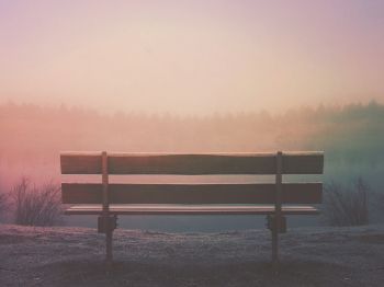 bench, loneliness, minimalism Wallpaper 1024x768