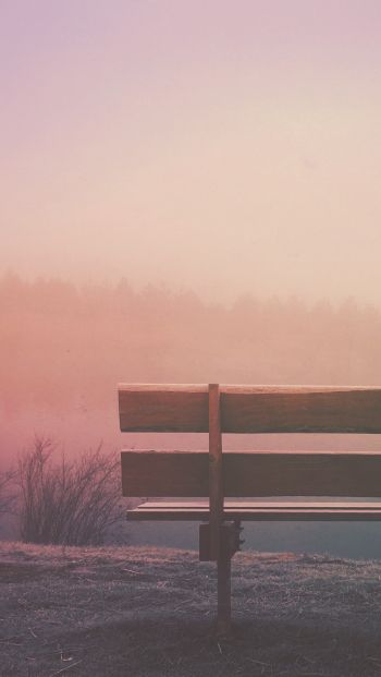 bench, loneliness, minimalism Wallpaper 640x1136