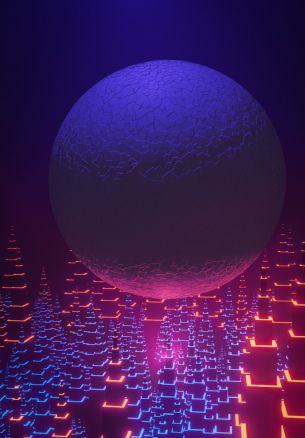 3D, ball, abstraction Wallpaper 1640x2360