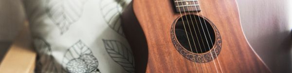 musical instrument, guitar, minimalism Wallpaper 1590x400