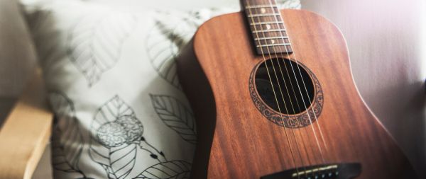 musical instrument, guitar, minimalism Wallpaper 2560x1080