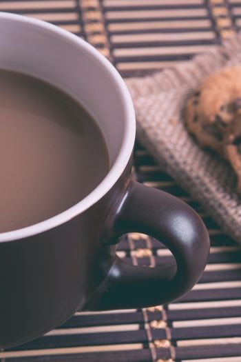 hot chocolate, breakfast, beige Wallpaper 640x960
