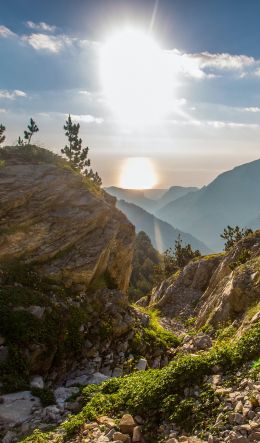 mountain landscape, dawn, landscape Wallpaper 600x1024