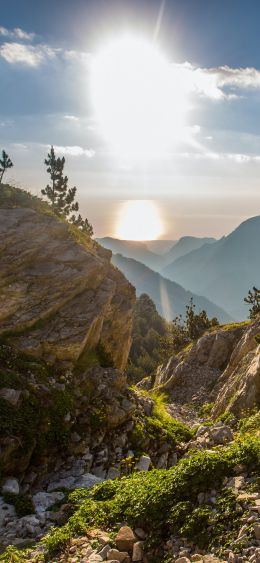 mountain landscape, dawn, landscape Wallpaper 1080x2340