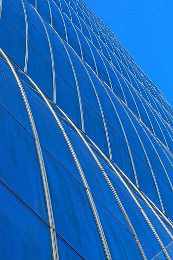 building, minimalism, blue Wallpaper 640x960