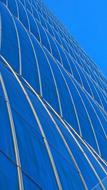 building, minimalism, blue Wallpaper 640x1136