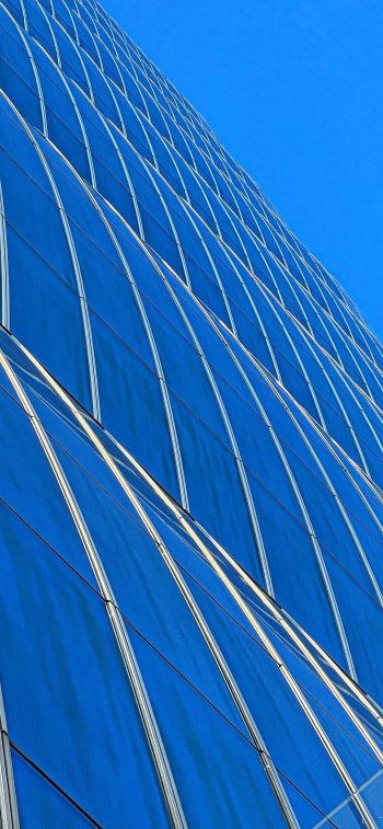 building, minimalism, blue Wallpaper 828x1792