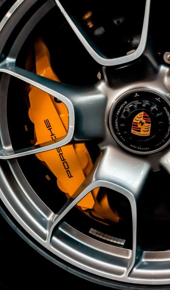 Обои 600x1024 колесо Porsche, литой диск