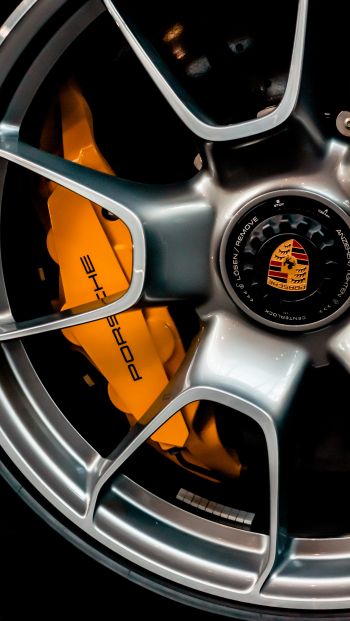 Обои 640x1136 колесо Porsche, литой диск