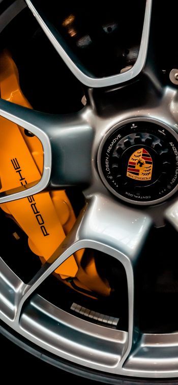 Обои 828x1792 колесо Porsche, литой диск