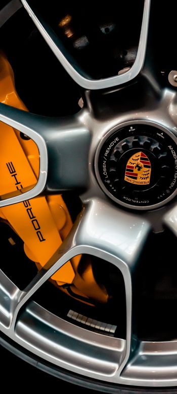 Обои 720x1600 колесо Porsche, литой диск