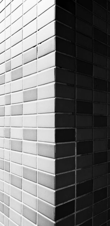 brick wall, angle, gray Wallpaper 1080x2220