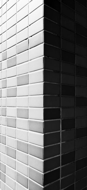 brick wall, angle, gray Wallpaper 1170x2532