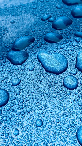 drops, blue, macro Wallpaper 640x1136