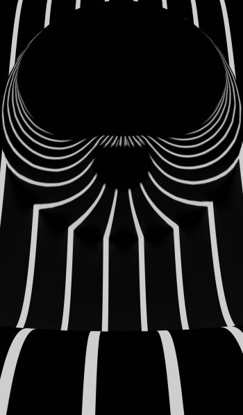 black and white, abstraction, stripes Wallpaper 600x1024