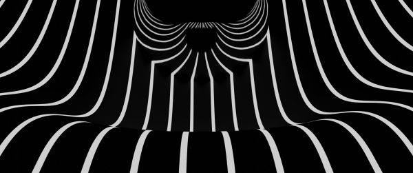 black and white, abstraction, stripes Wallpaper 3440x1440