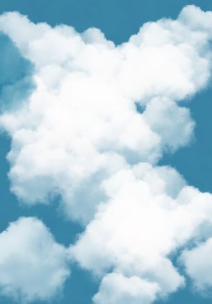 cumulus clouds, blue sky Wallpaper 1640x2360