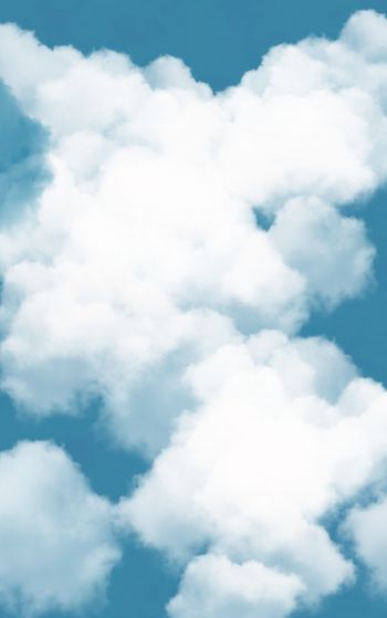 Обои 1752x2800 кучевые облака, голубое небо