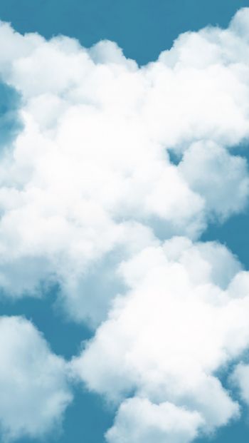 Обои 640x1136 кучевые облака, голубое небо