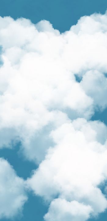 cumulus clouds, blue sky Wallpaper 1440x2960