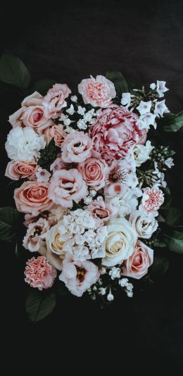 Обои 1440x2960 розы, букет цветов
