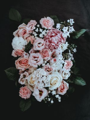 Обои 1668x2224 розы, букет цветов