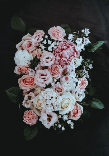 Обои 1668x2388 розы, букет цветов