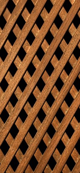 Обои 1125x2436 деревянная решетка, коричневый