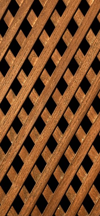 Обои 828x1792 деревянная решетка, коричневый