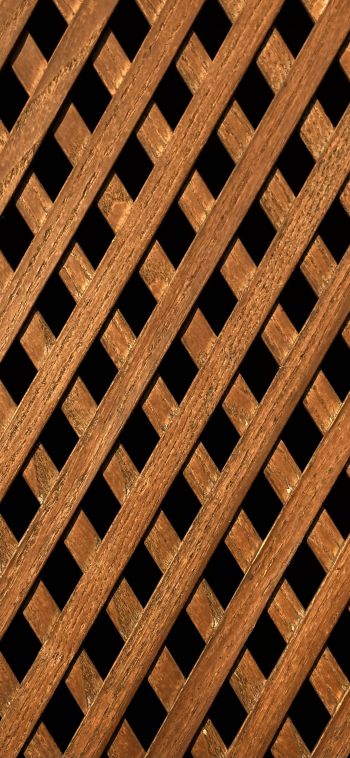Обои 1080x2340 деревянная решетка, коричневый