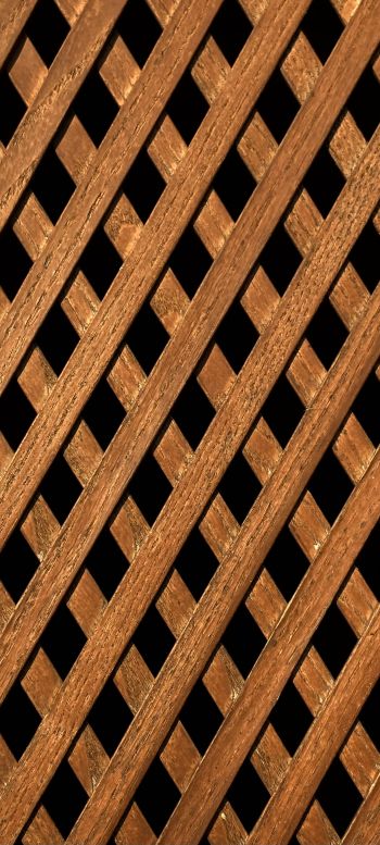 Обои 1080x2400 деревянная решетка, коричневый