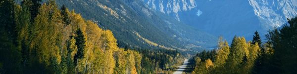 Mount Robson, Canada, highway Wallpaper 1590x400