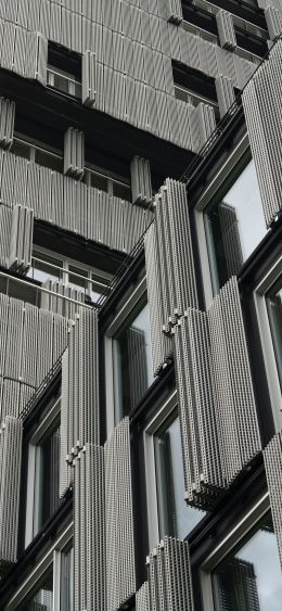 building, facade, gray Wallpaper 1080x2340