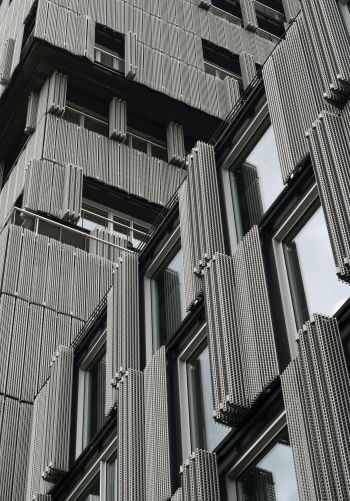building, facade, gray Wallpaper 1668x2388