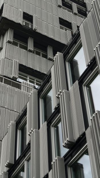 building, facade, gray Wallpaper 640x1136