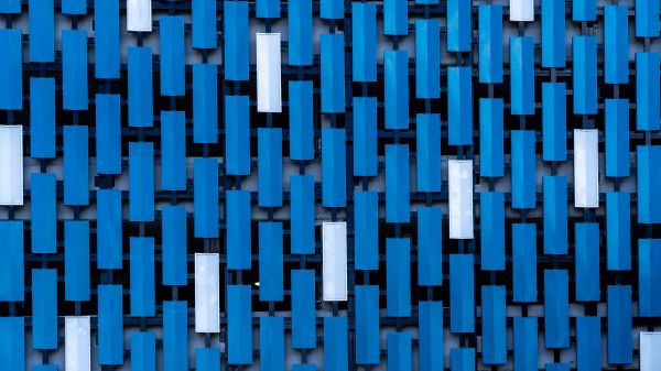 building, facade, blue Wallpaper 1600x900