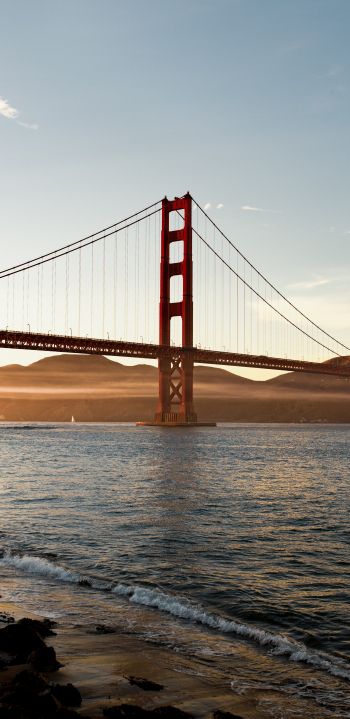 Обои 1440x2960 Мост Золотые Ворота, Сан-Франциско, Калифорния, США