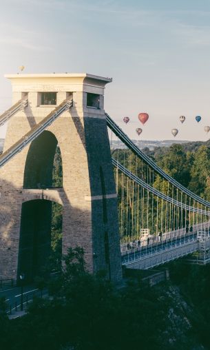 Clifton Bridge, Bristol, Great Britain Wallpaper 1200x2000