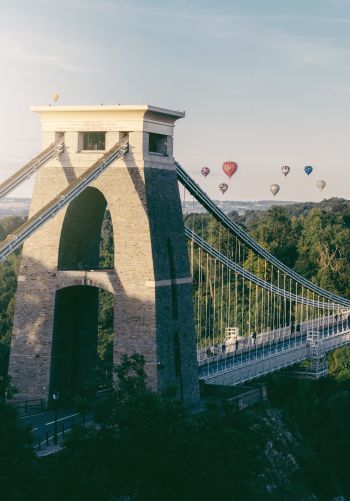 Clifton Bridge, Bristol, Great Britain Wallpaper 1668x2388
