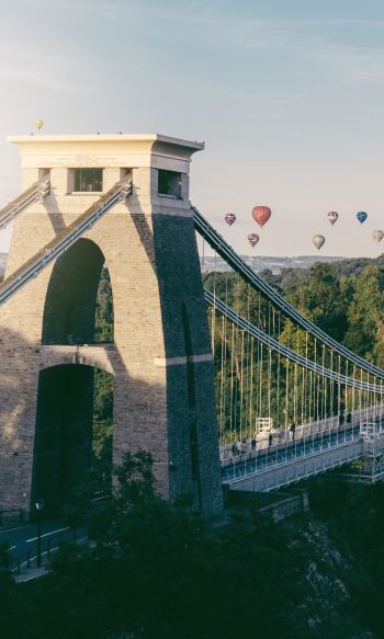 Clifton Bridge, Bristol, Great Britain Wallpaper 1200x2000