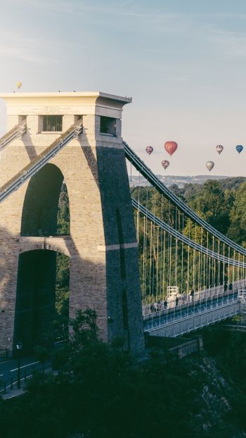 Обои 1080x1920 Клифтонский мост, Бристоль, Великобритания