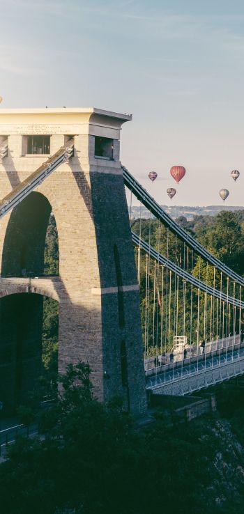 Clifton Bridge, Bristol, Great Britain Wallpaper 1080x2280
